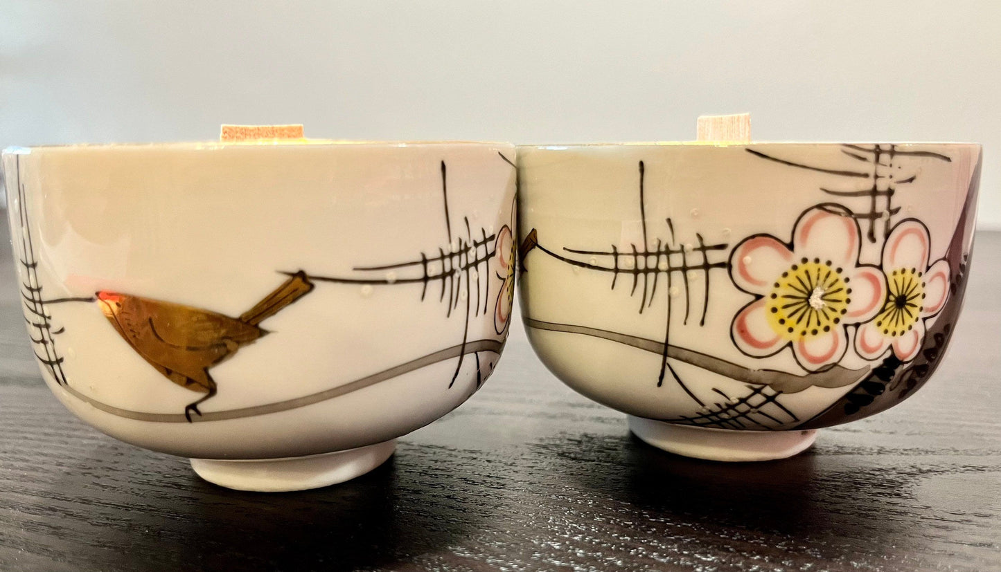 Japanese Sakura and Bird Teacup Candle ~ Gift Box ~ Present ~ Thank You ~ Holiday Gift ~ Gift Idea ~ Christmas ~ Gift ~Stocking Stuffer