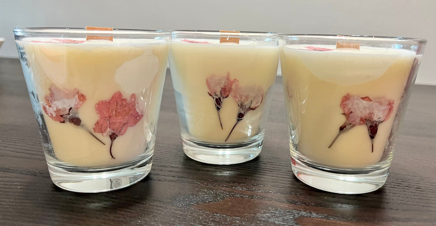 Japanese Sakura Soy Candle ~ Glass Votive ~ Gift Box ~ Present ~ Holiday Gift ~ Gift Idea ~ Christmas ~ Gift ~Stocking Stuffer