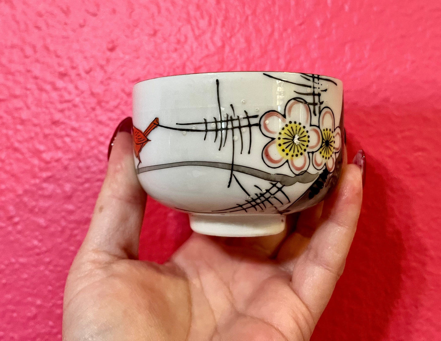 Japanese Sakura and Bird Teacup Candle ~ Gift Box ~ Present ~ Thank You ~ Holiday Gift ~ Gift Idea ~ Christmas ~ Gift ~Stocking Stuffer